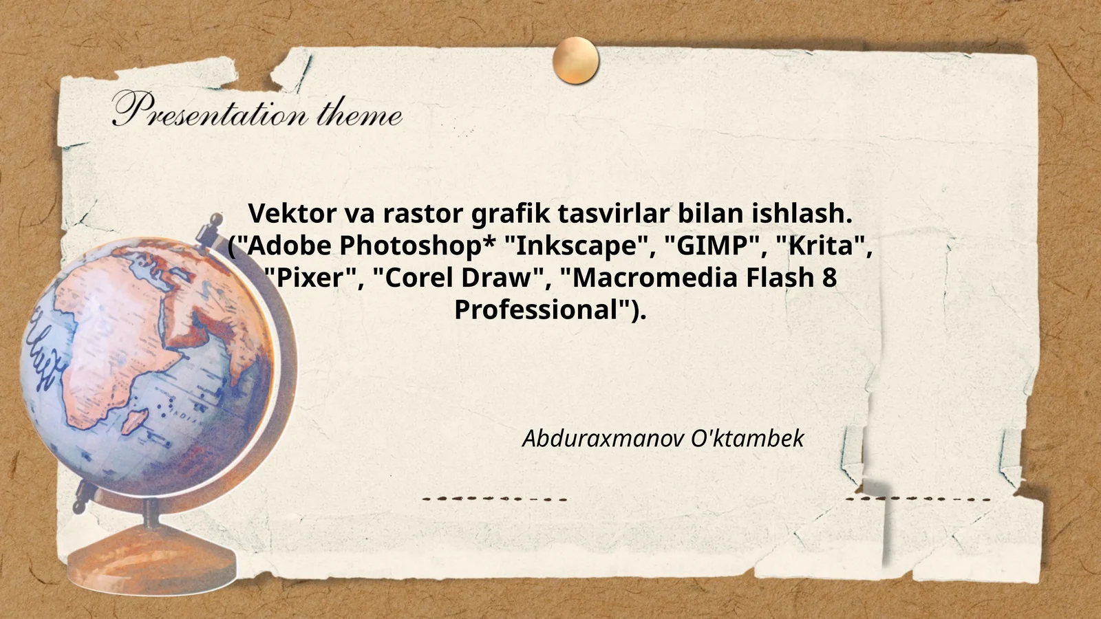 Vektor va rastor grafik tasvirlar bilan ishlash