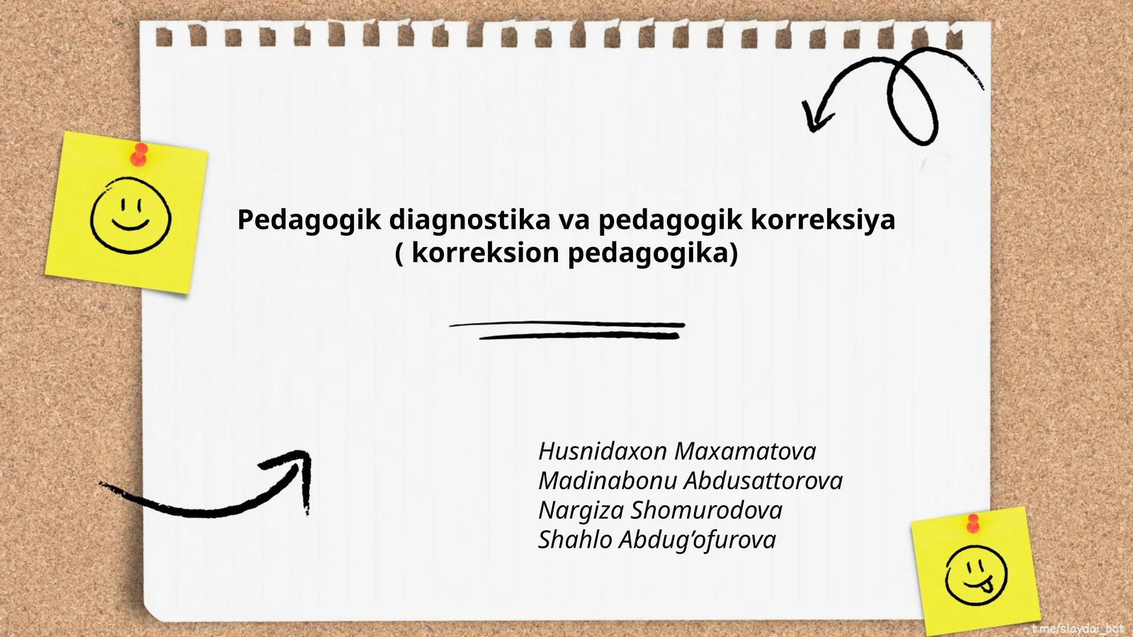 Pedagogik diagnostika va pedagogik korreksiya ( korreksion pedagogika)