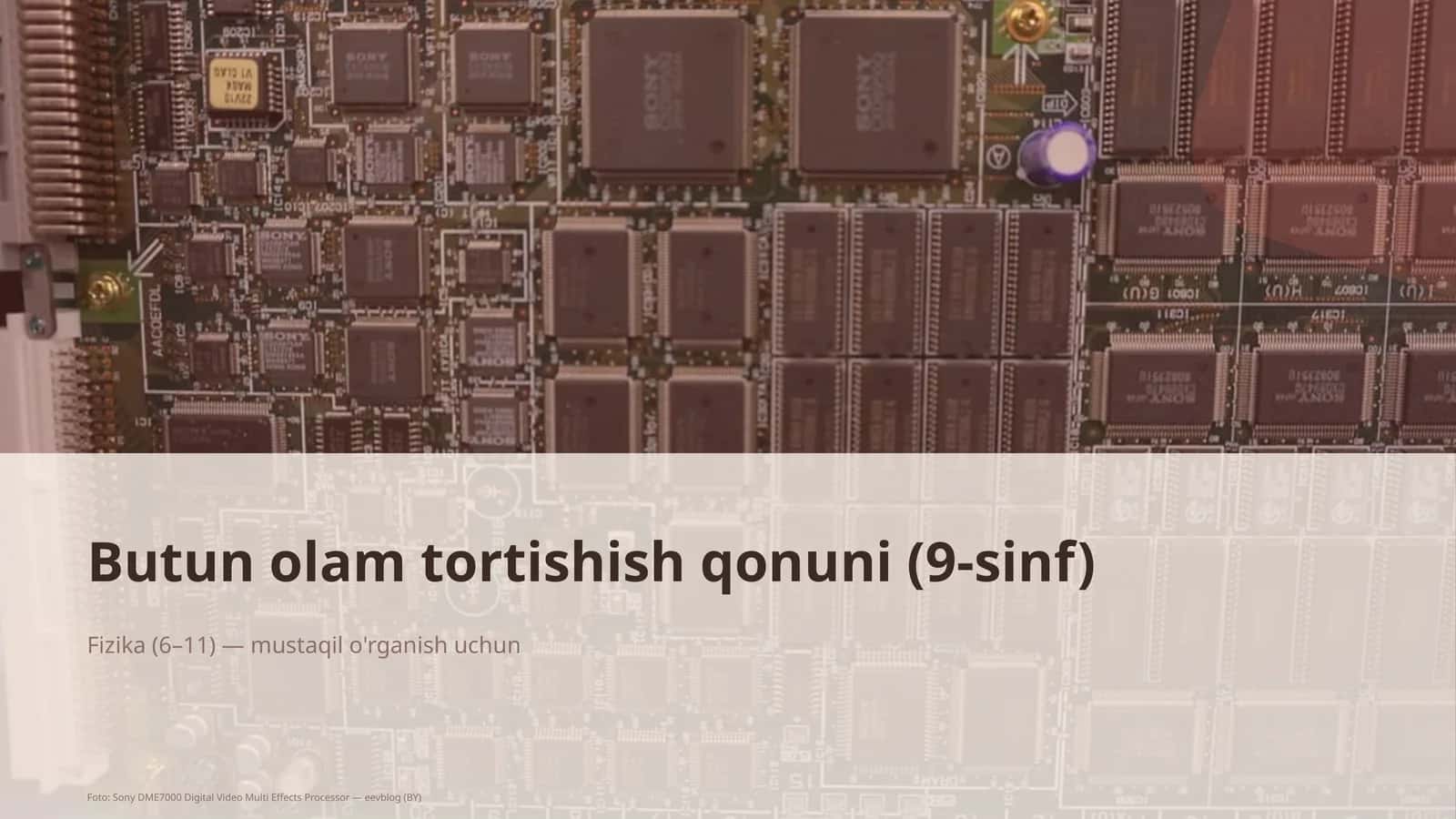 Butun olam tortishish qonuni (9-sinf)