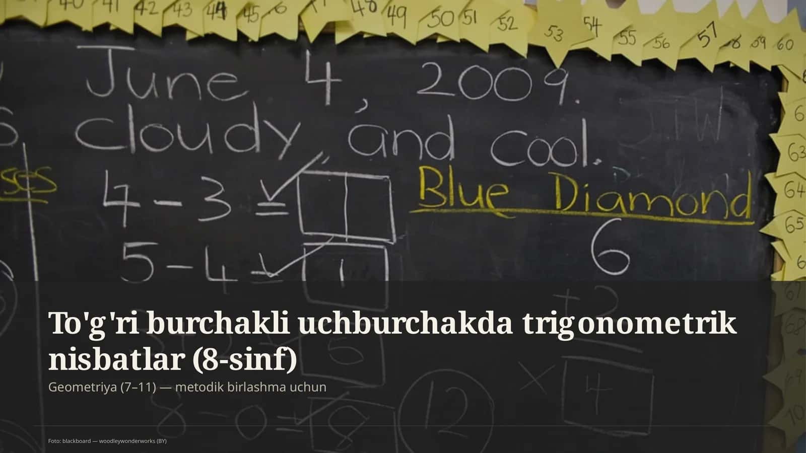To'g'ri burchakli uchburchakda trigonometrik nisbatlar (8-sinf)