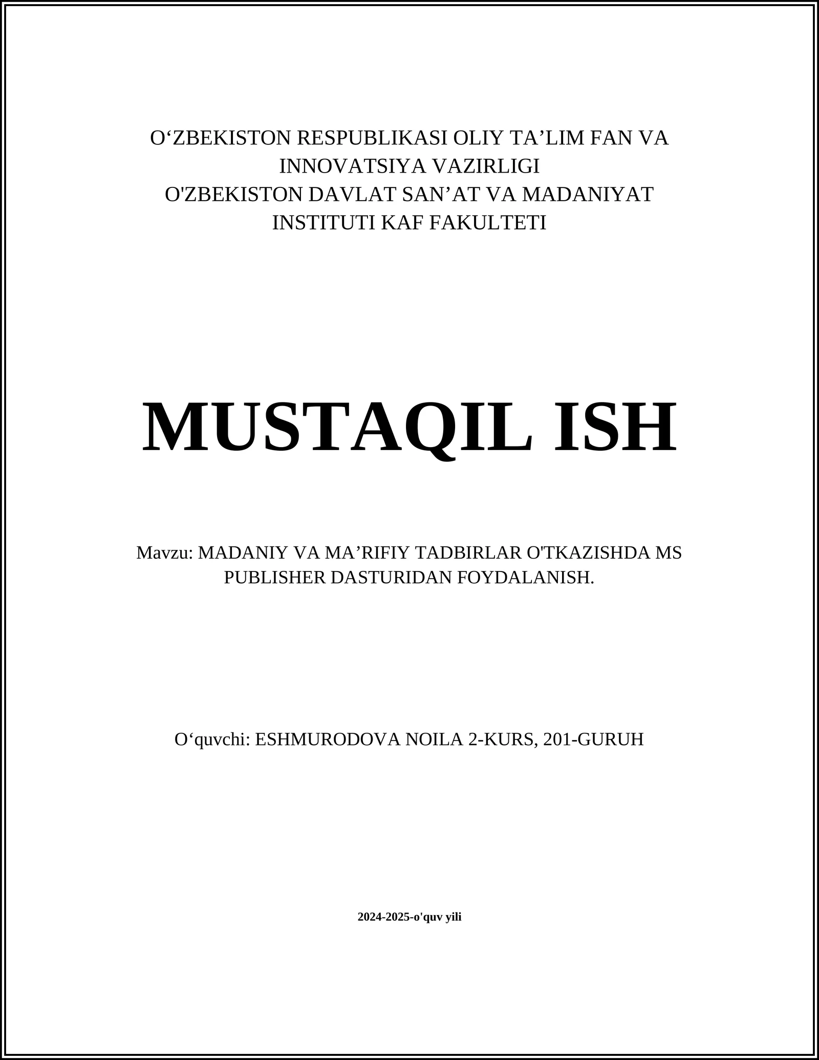 MS Publisher dasturida afisha dizayn qilish