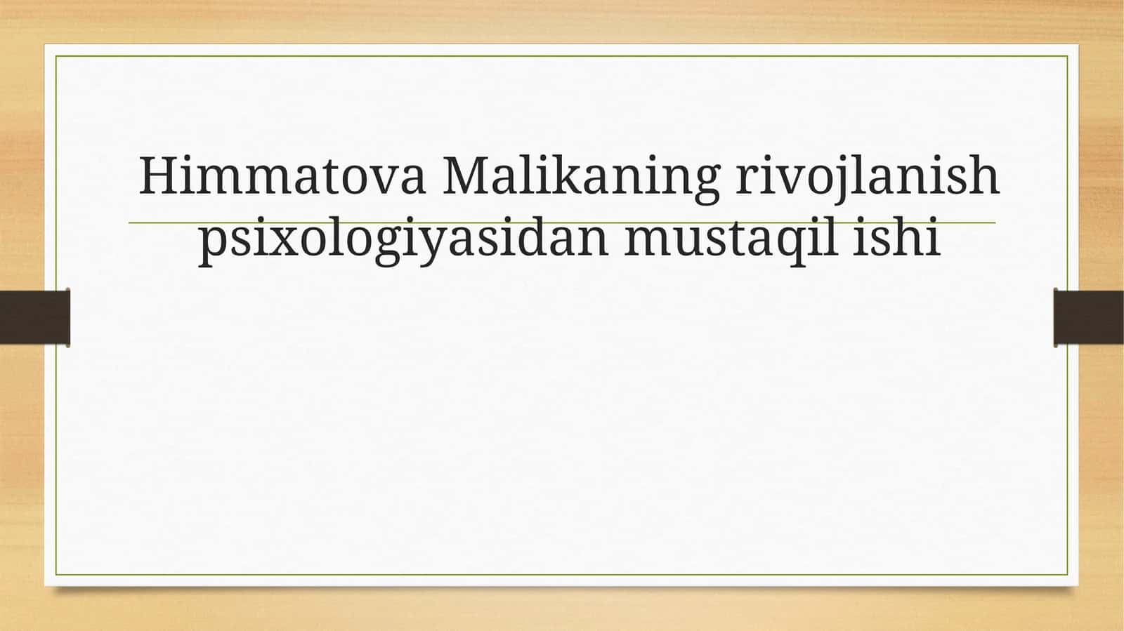 Yetuklikning Umumpsixologik Tavsifnomasi