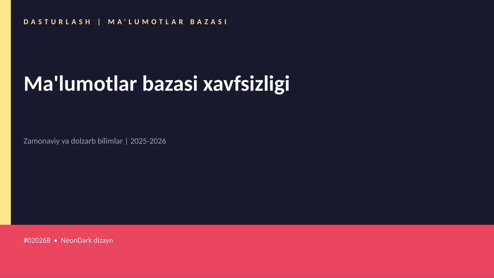 Ma'lumotlar bazasi xavfsizligi