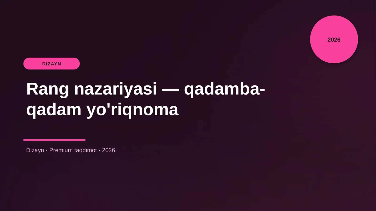 Rang nazariyasi — qadamba-qadam yo'riqnoma