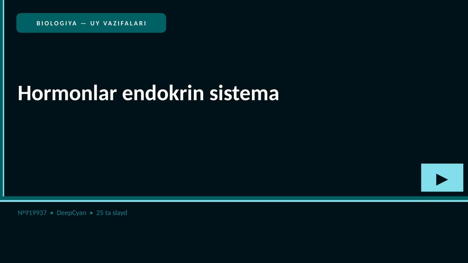 BIOLOGIYA — UY VAZIFALARI
