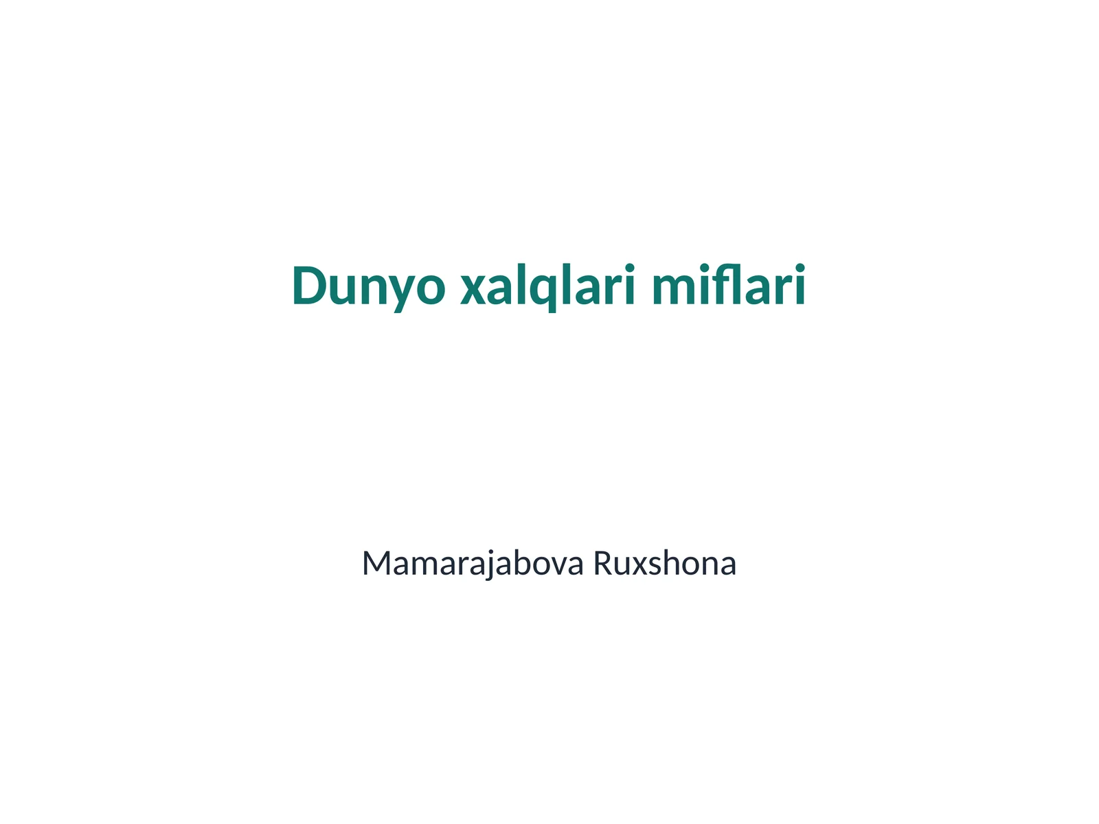 Dunyo xalqlari miflari