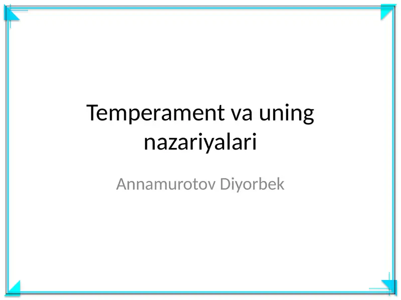 Temperament va uning nazariyalari