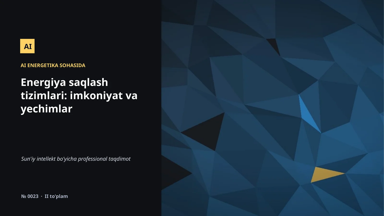 AI ENERGETIKA SOHASIDA