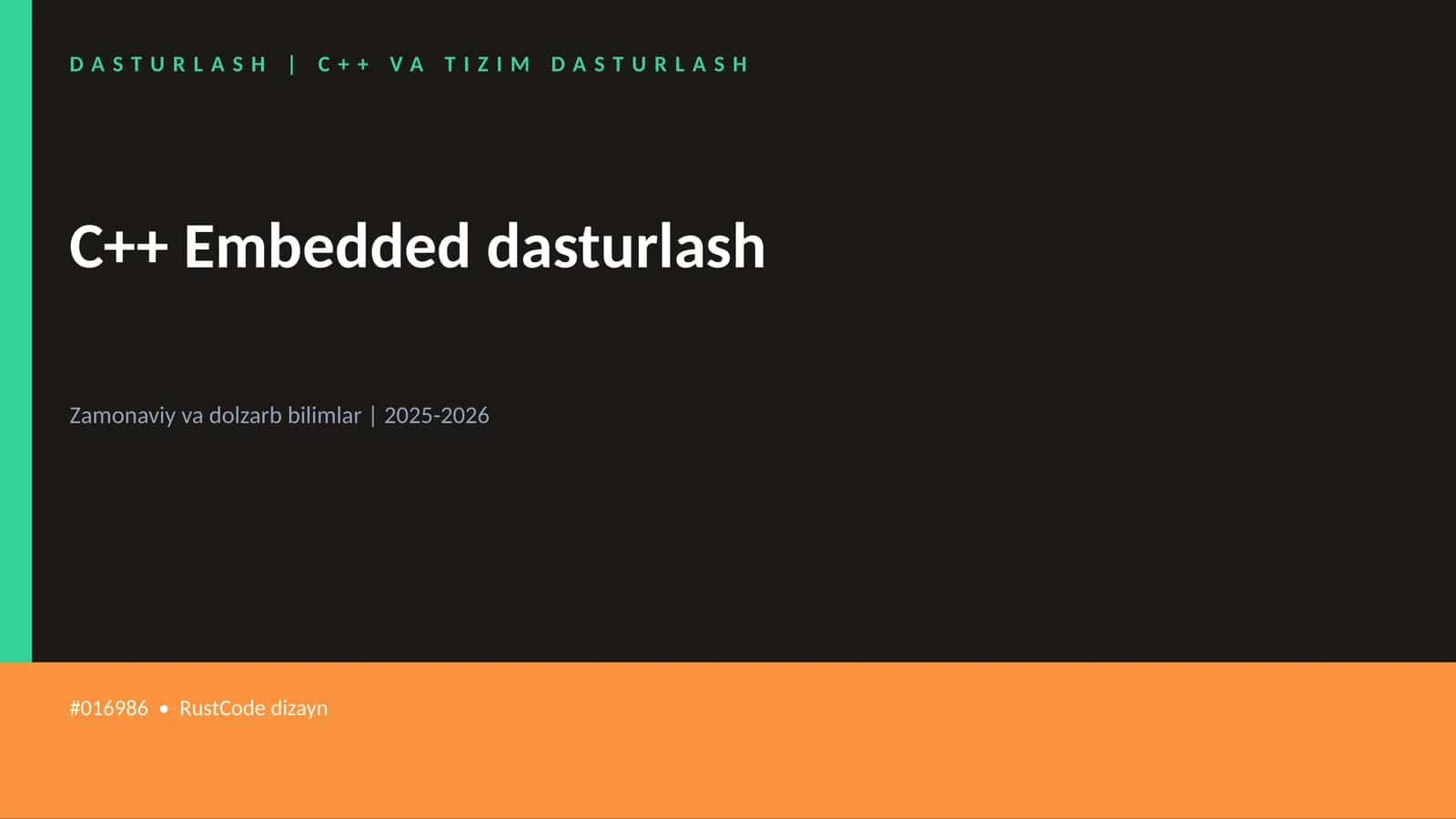 C++ VA TIZIM DASTURLASH