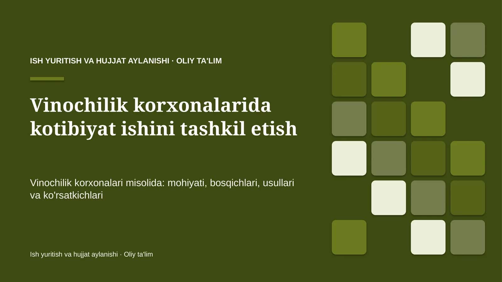 vinochilik korxonalarida kotibiyat ishini tashkil etish 9622