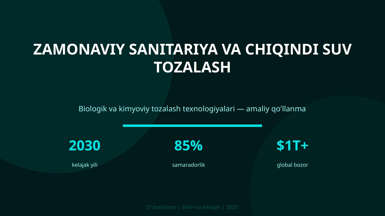Biologik va kimyoviy tozalash texnologiyalari — amaliy qo'llanma