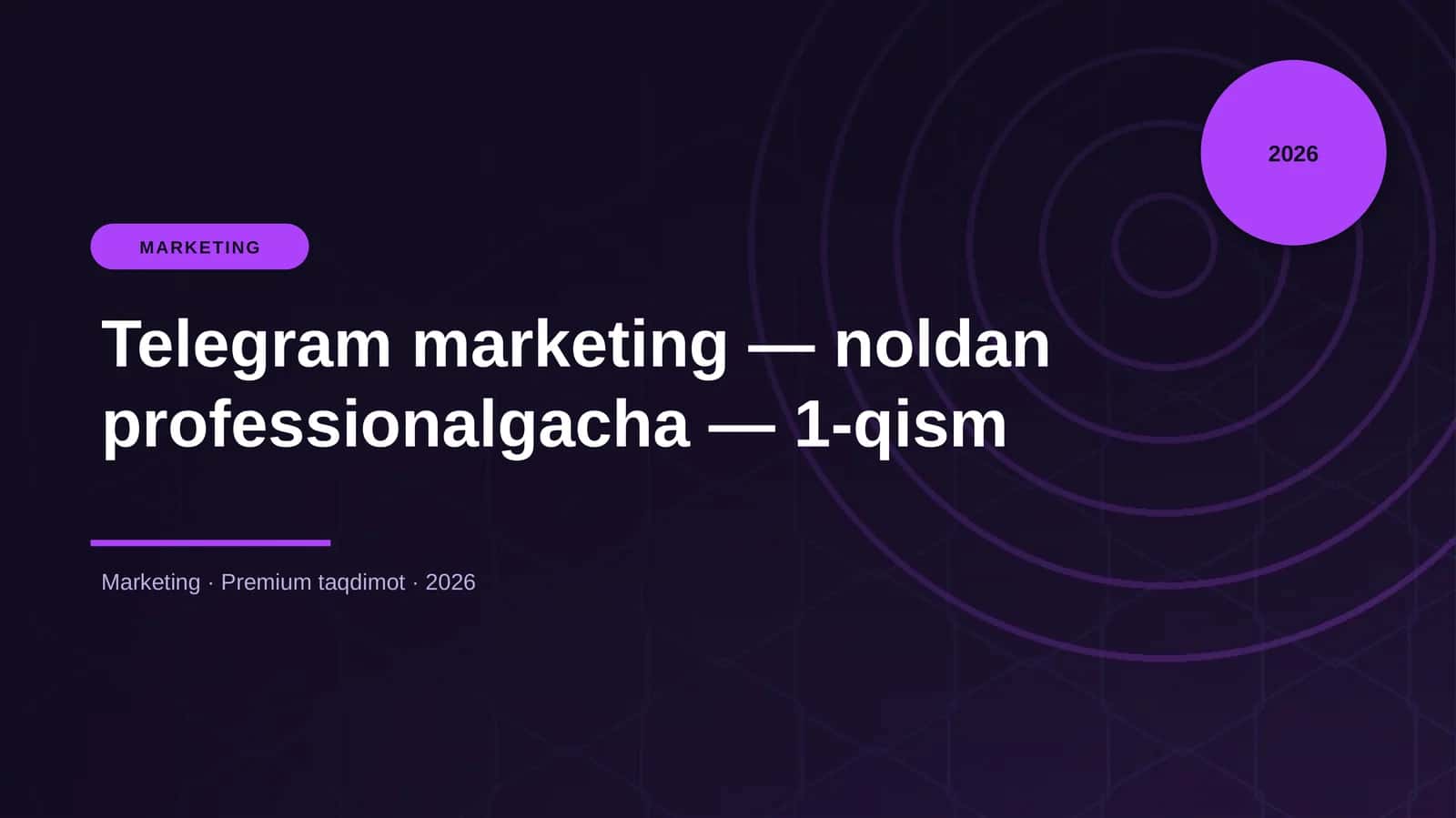Telegram marketing — noldan professionalgacha — 1-qism