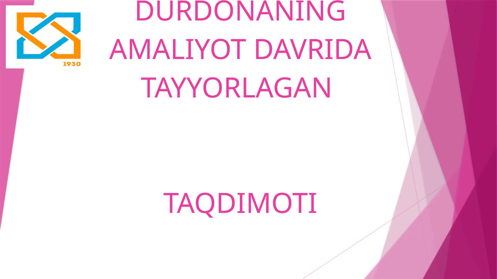 BUXORO DAVLATTABIIY FANLAR VA AGROBIOTEXNOLOGIYA FAKULTETI2.2 EKO-21BAXSHULLAYEVA DURDONANINGAMALIYOT DAVRIDA TAYYORLAGANTAQDIMOTI