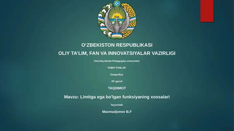 Limitning informal ta'rifi funksiya qiymati x argument ma'lum bir nuqtaga yaqinlashganda qanday songa yaqinlashishini intuitiv tushuntiradi, ammo aniq emas