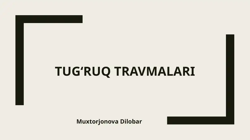 Tug‘ruq travmalari
