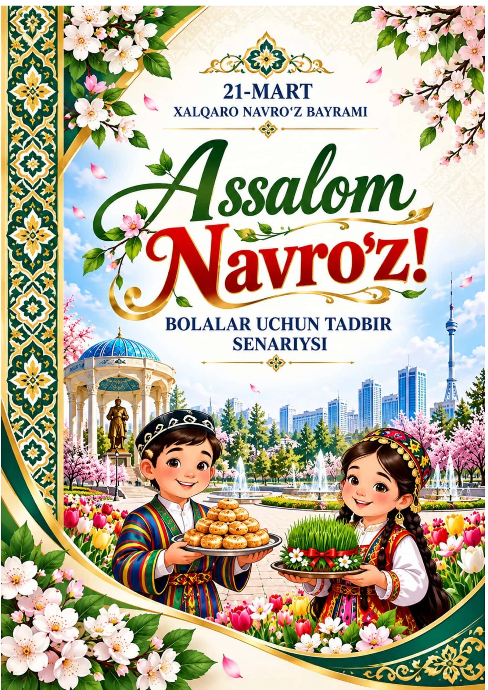 Bolalar uchun 21-mart Navro‘z bayrami tadbir senariysi