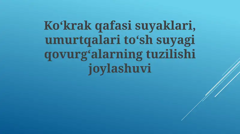 Ko'krak suyaklari va umurtqalari