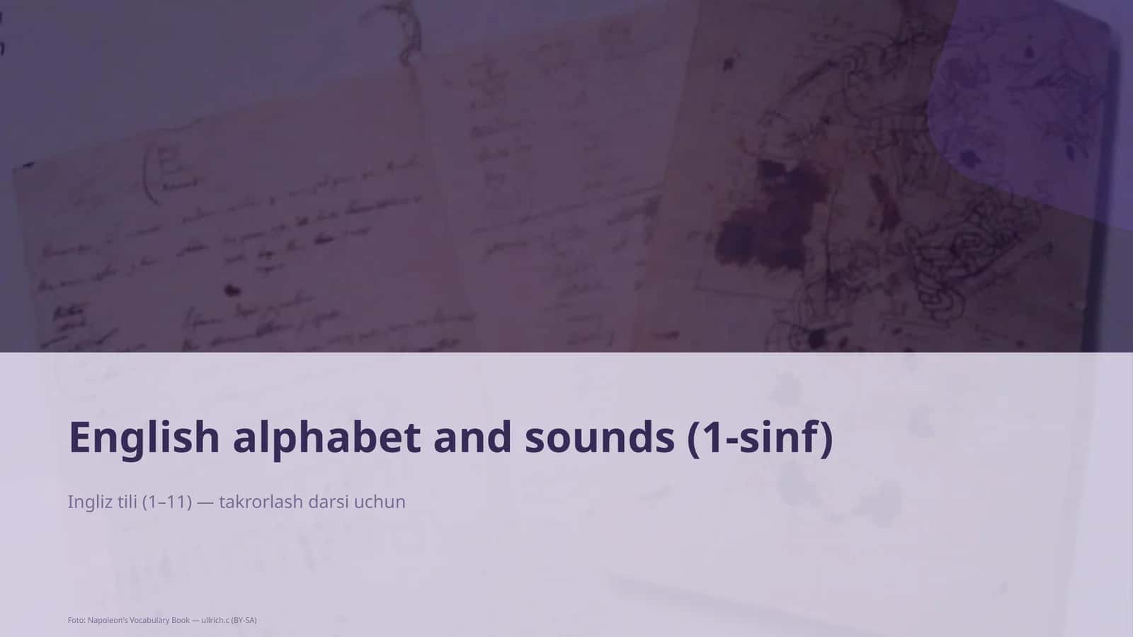 English alphabet and sounds (1-sinf)