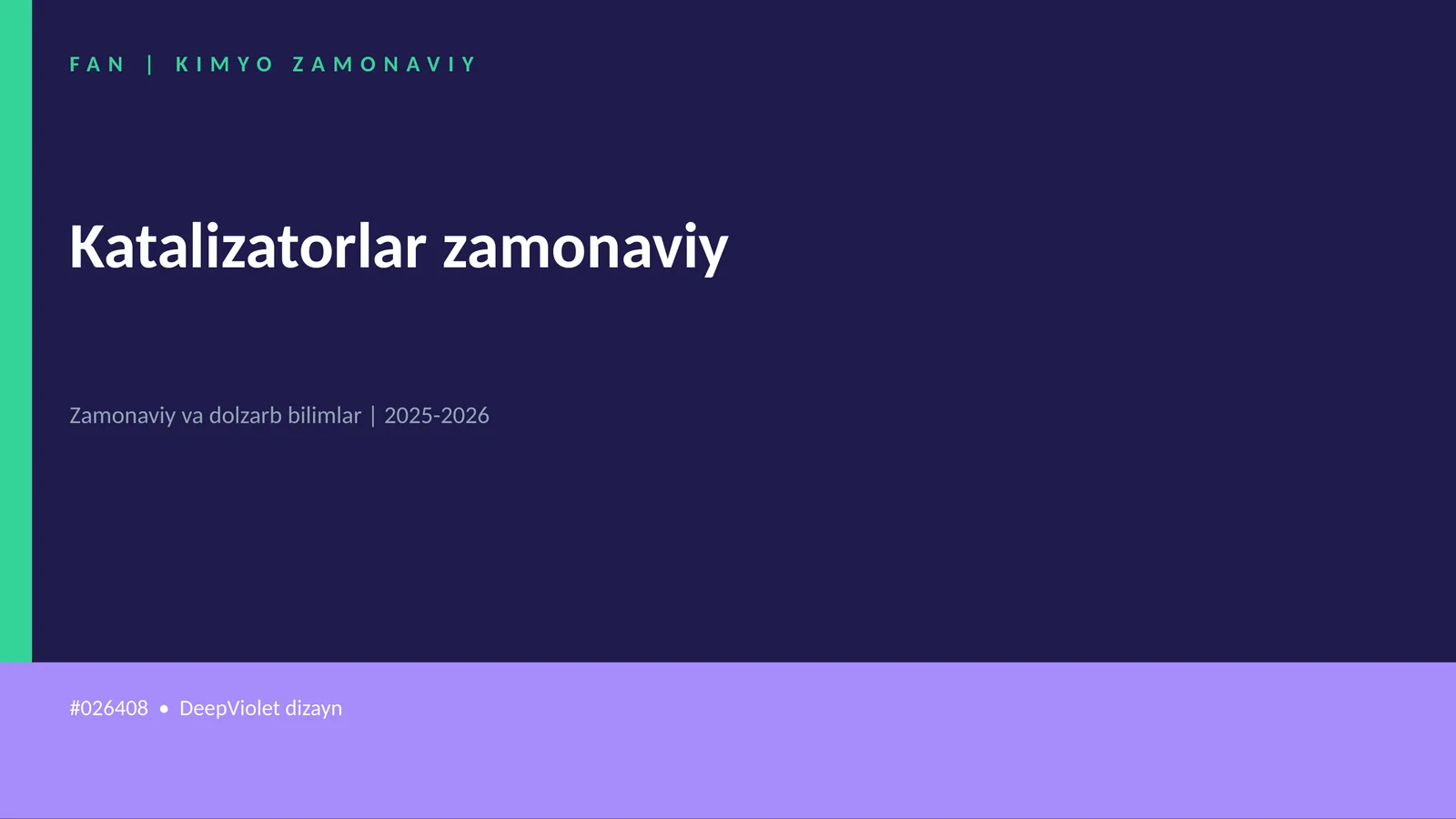KIMYO ZAMONAVIY