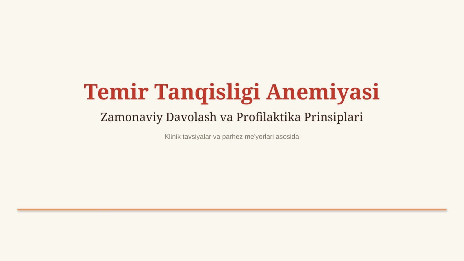 Temir tanqis anemiyani davolash va profilaktika prinsiplari — 15 slayd