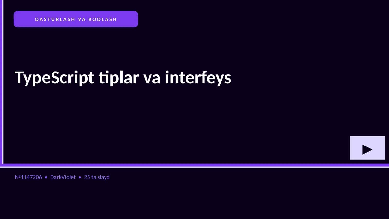 TypeScript tiplar va interfeys