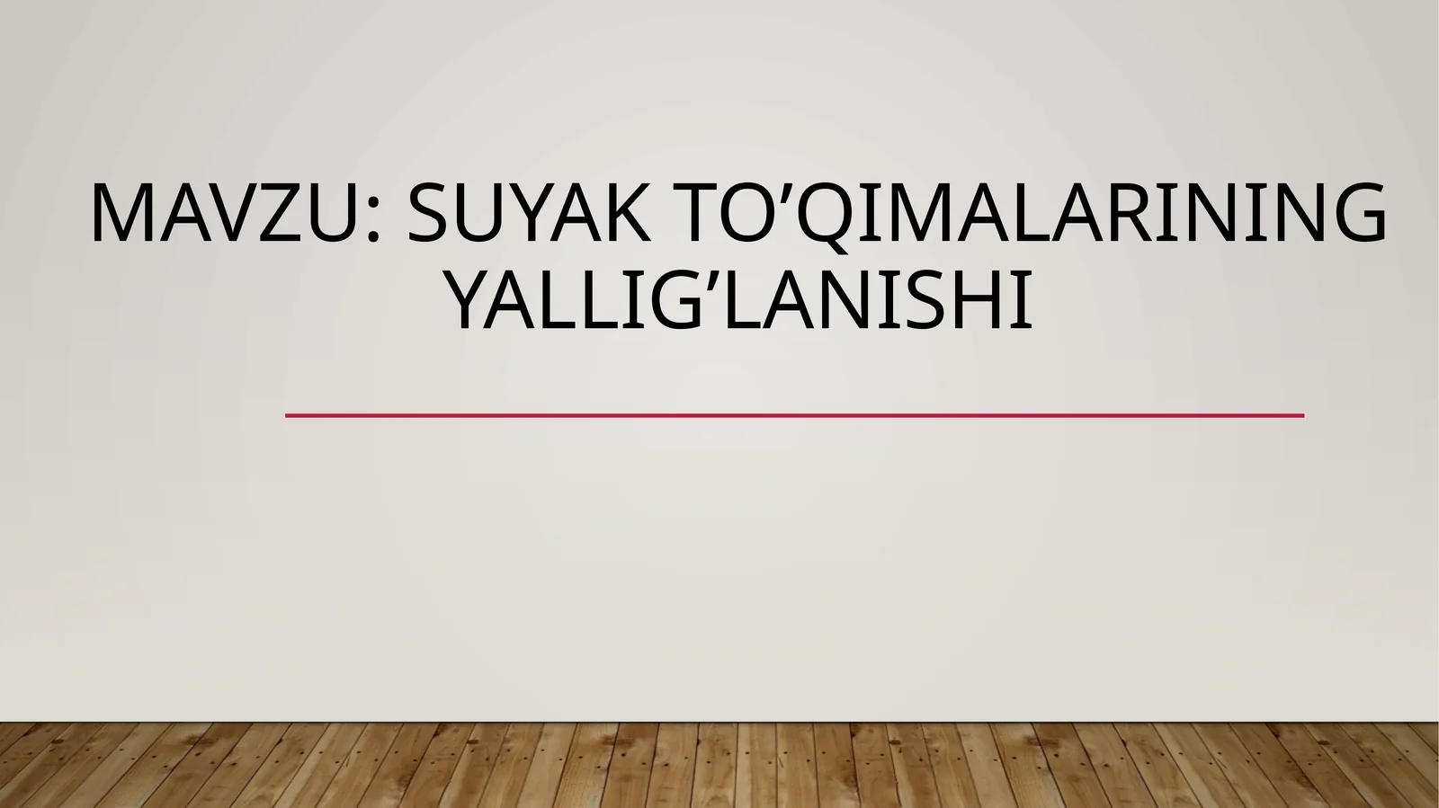 Suyak to’qimalarining yallig’lanishi
