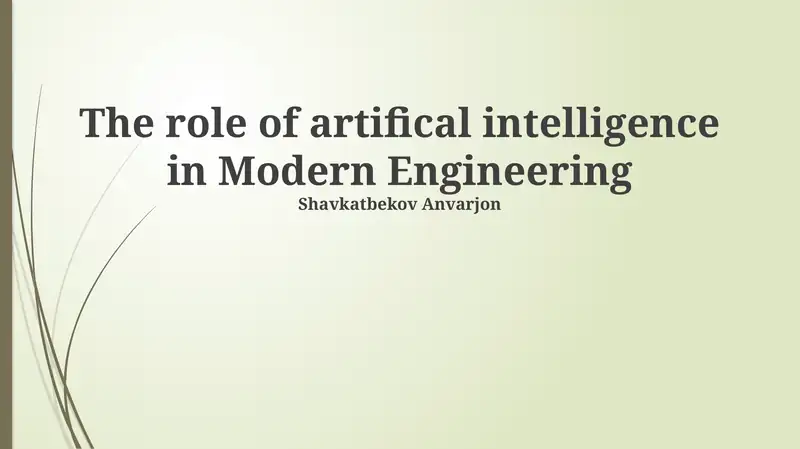 The role of artificial intelligence in Modern Engineering