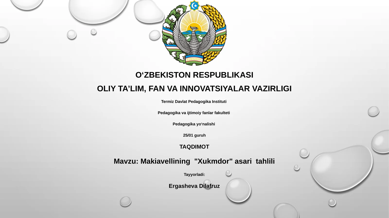Makiavellining "Xukmdor" asari tahlili