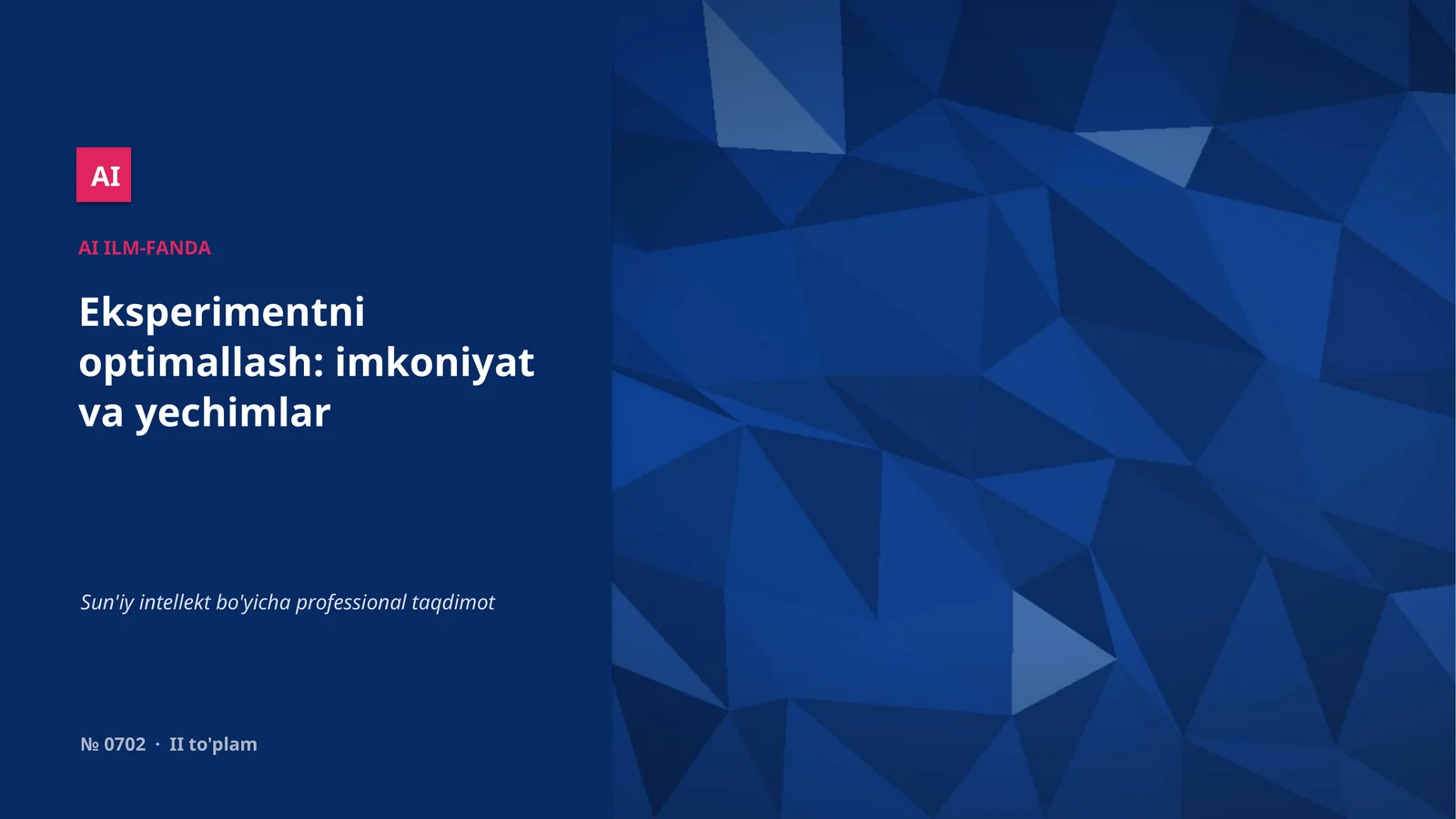 Sun'iy intellekt bo'yicha professional taqdimot