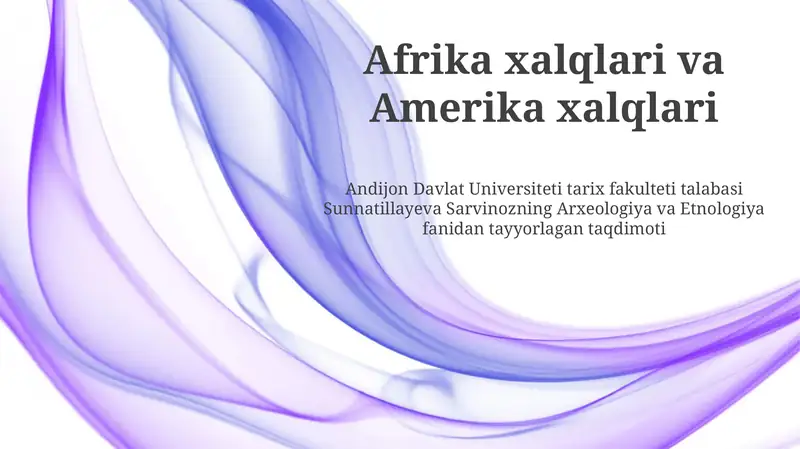 Afrika xalqlari va Amerika xalqlari