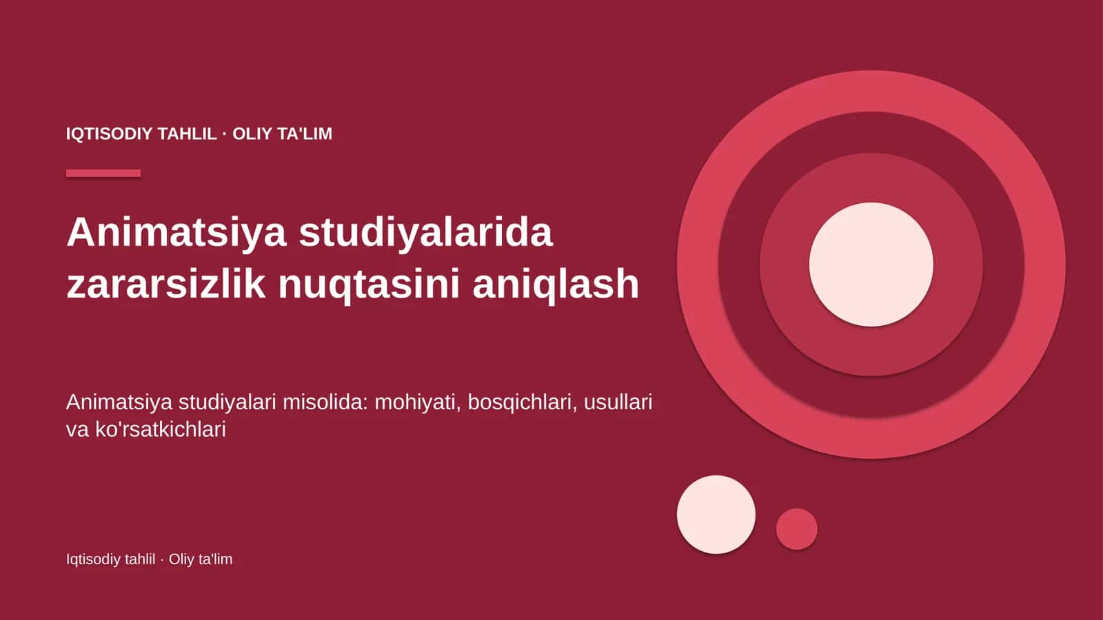 animatsiya studiyalarida zararsizlik nuqtasini aniqlash 7755