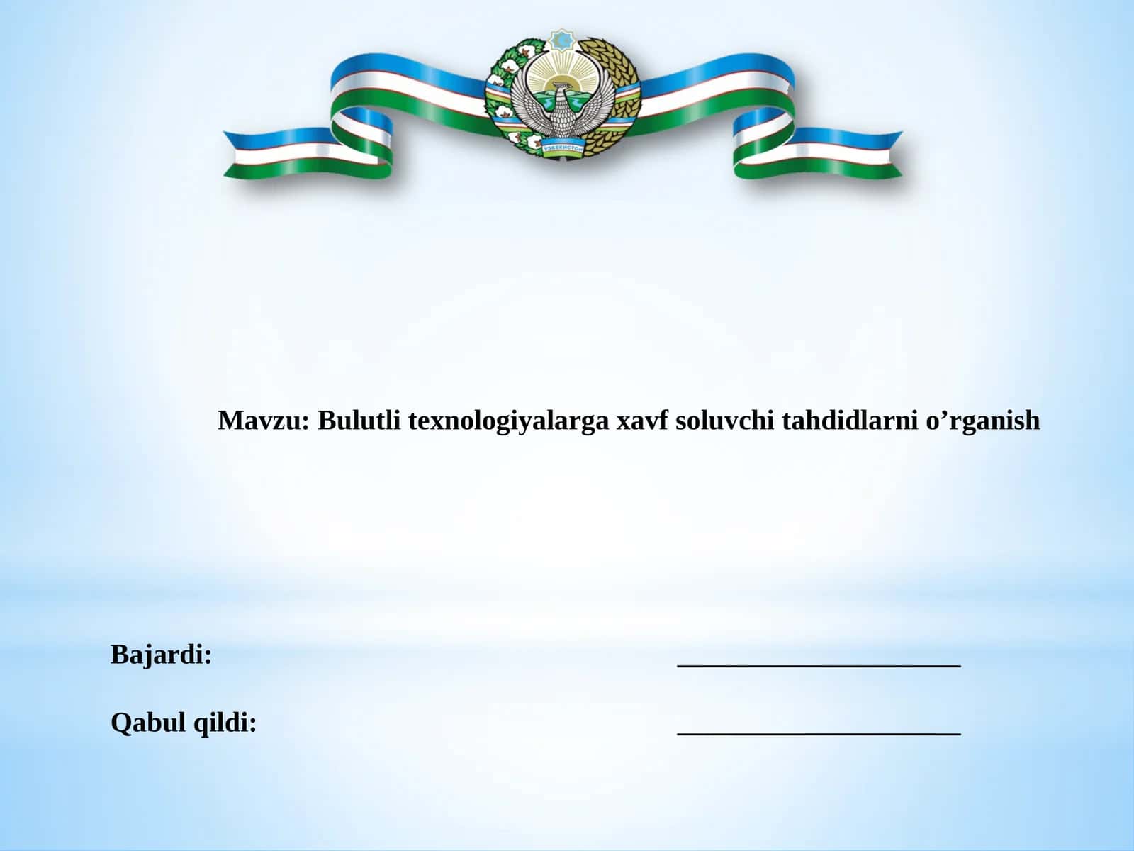 Bulutlitexnologiyalargaxavfsoluvchitahdidlarnio’rganish