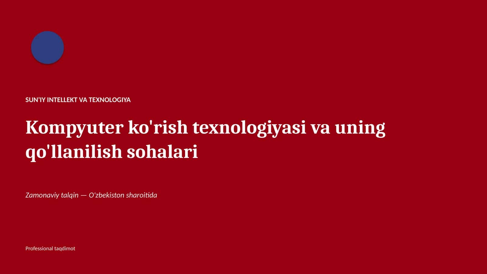 SUN'IY INTELLEKT VA TEXNOLOGIYA