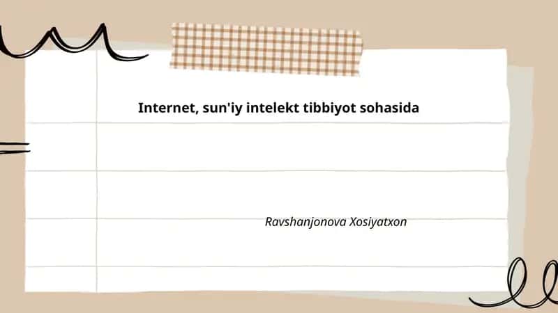 Internet, sun'iy intelekt tibbiyot sohasida