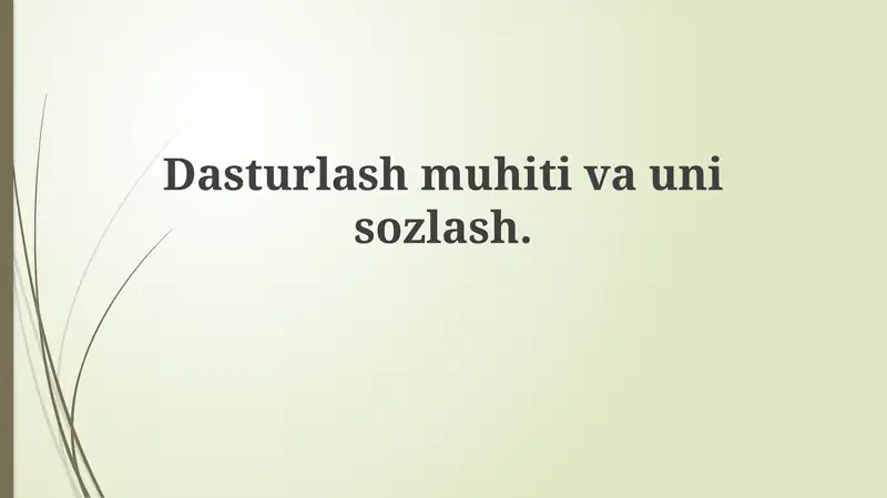 Dasturlash muhiti