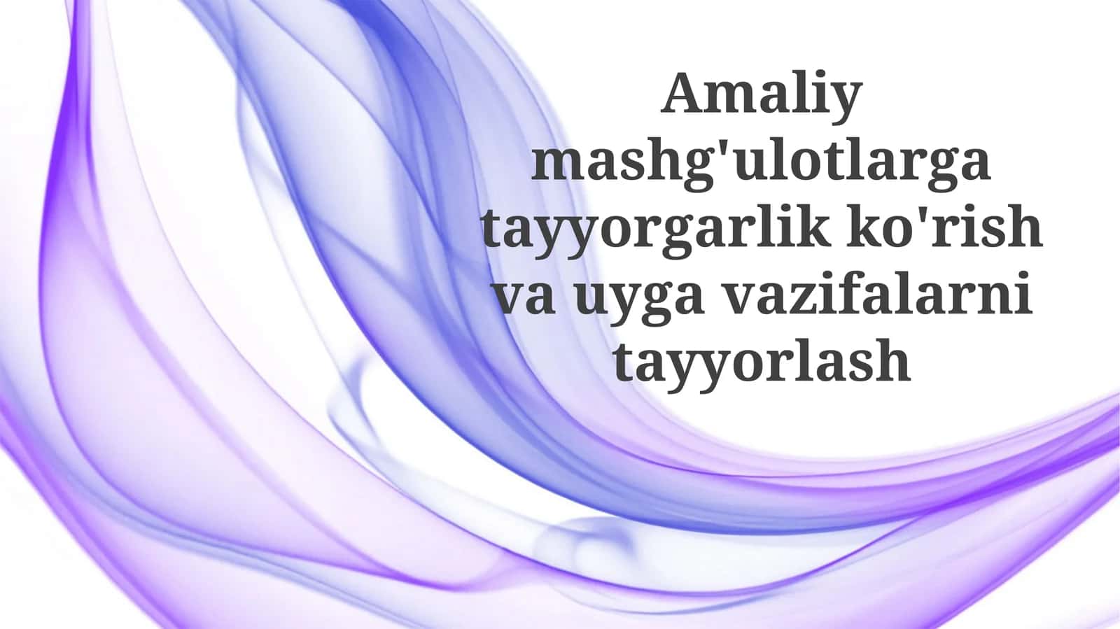 Reja va Tayyorgarlik