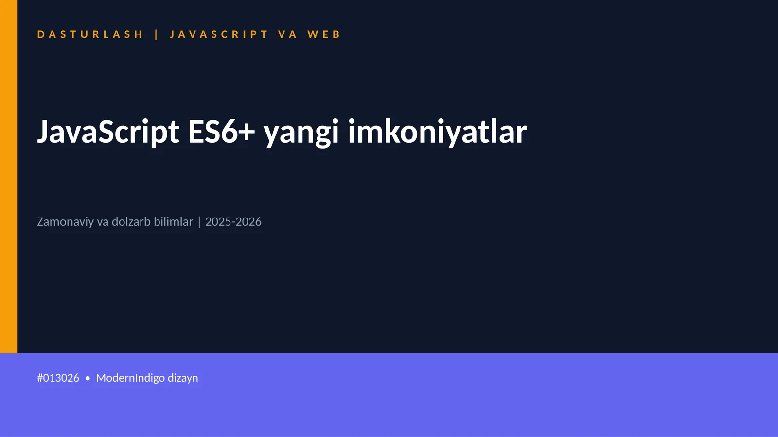 DASTURLASH | JAVASCRIPT VA WEB