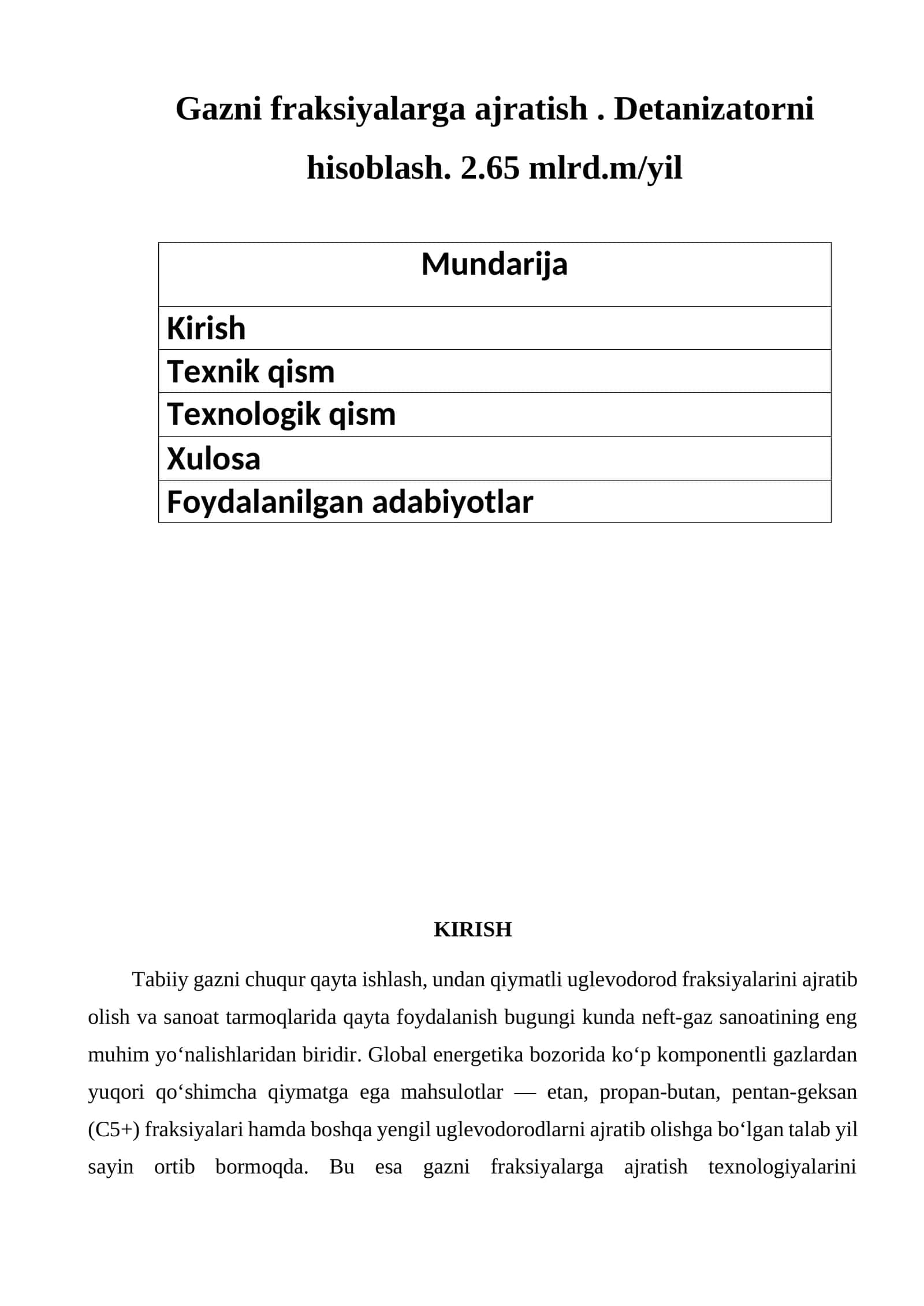 Gaz fraksiyalarga ajratish