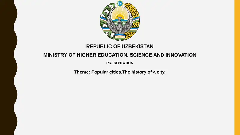 Popularcities.Thehistory of a city