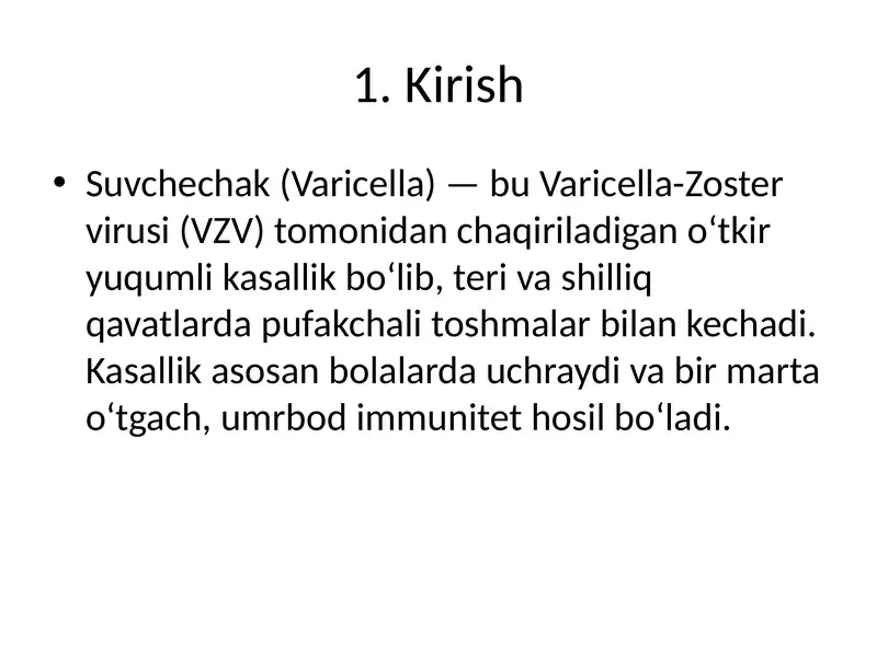 Suvchechak (Varicella)