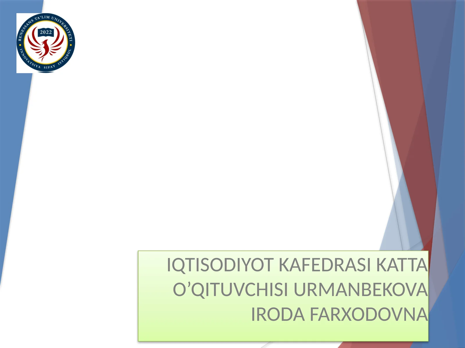 Moliyaviy hisobga kirish fanining muqaddimasi