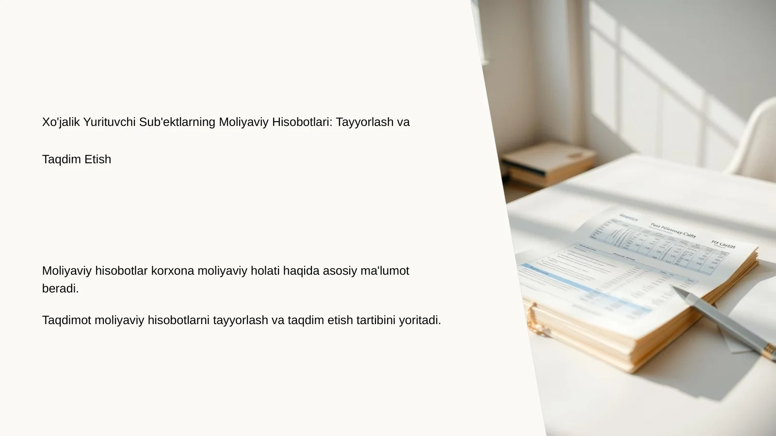 Moliyaviy Hisobotlar