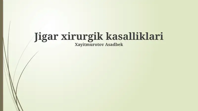 Jigar xirurgik kasalliklari