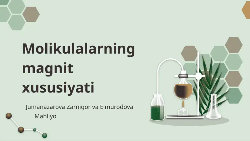 Molekulalarning magnit xususiyati