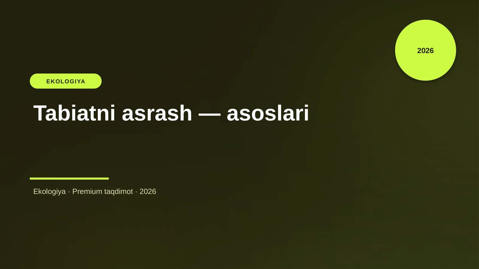 Tabiatni asrash — asoslari