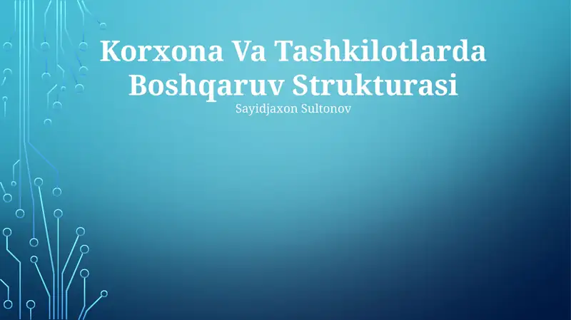 Korxona Va Tashkilotlarda Boshqaruv Strukturasi