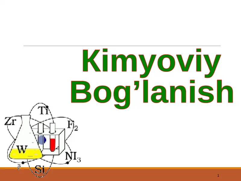 Kimyoviy Bog'lanish