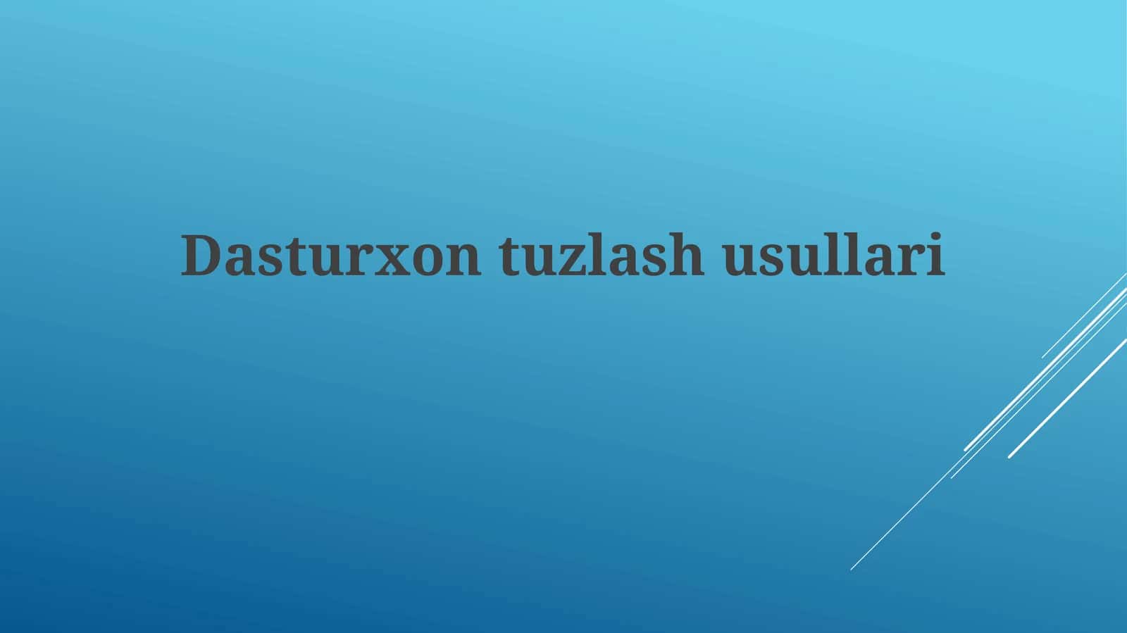 Dasturxontuzlashusullari