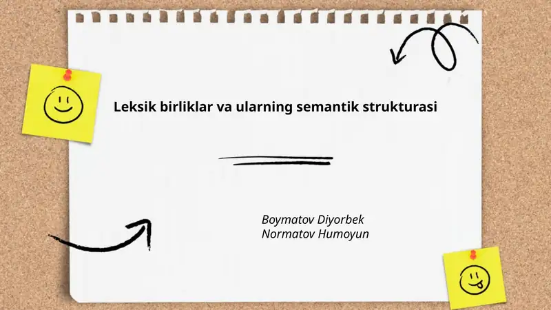 Leksik birliklar va ularning semantik strukturasi