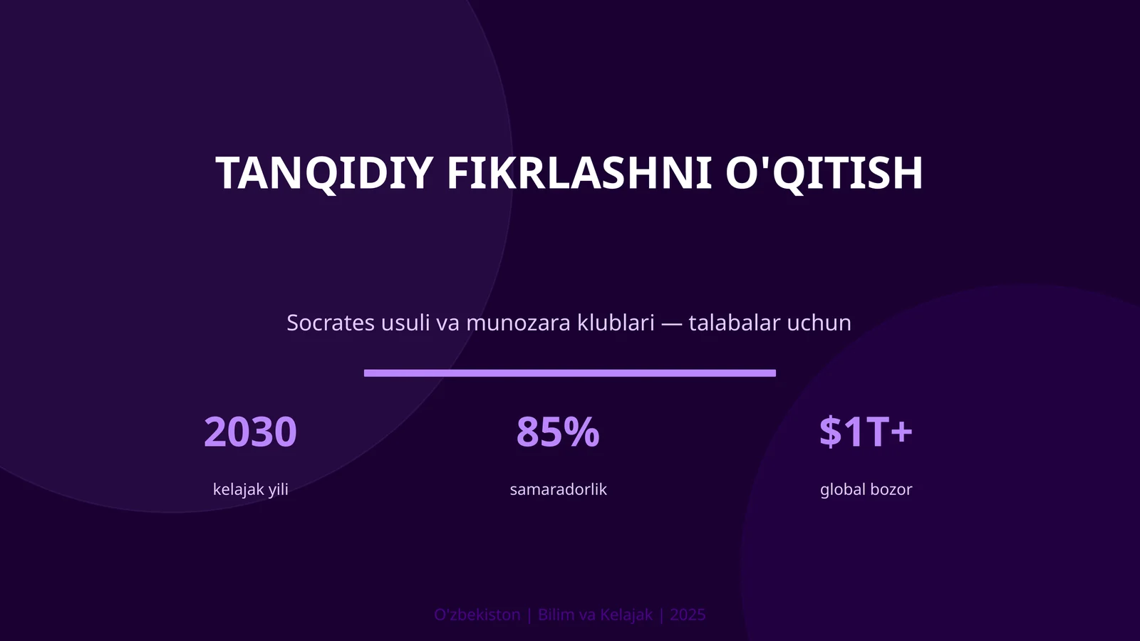 Tanqidiy fikrlashni o'qitish